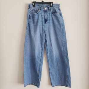 American Eagle Skater Jeans High-Waisted Baggy Wide-Leg Size 10R